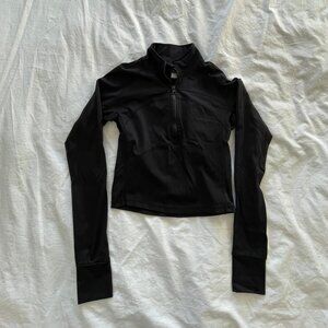 Black athletic quarter zip